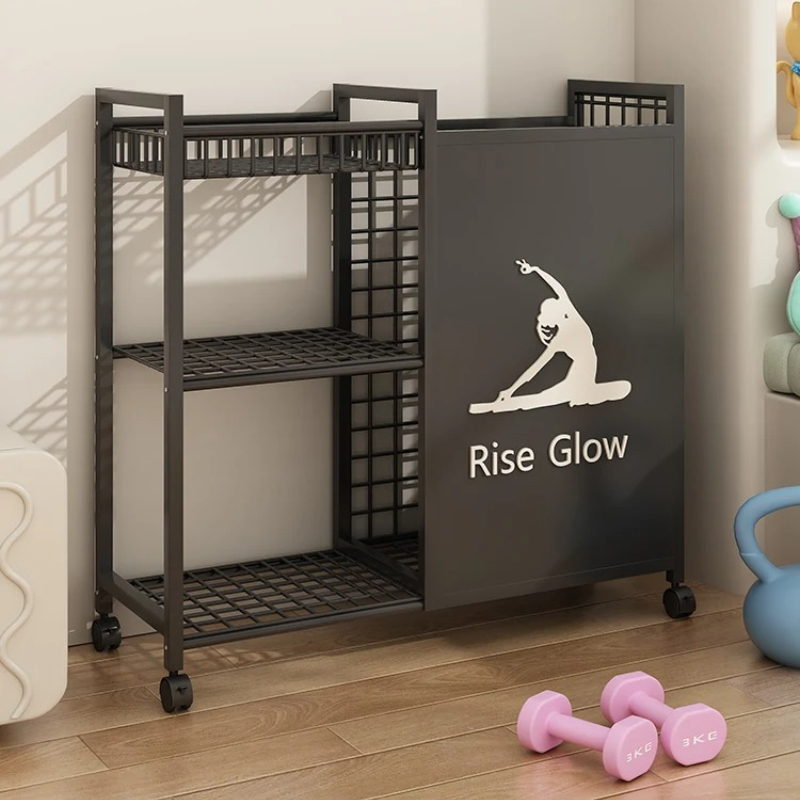 Yoga And Fitness Studio - Mobile Fitness Cart with Wheels -