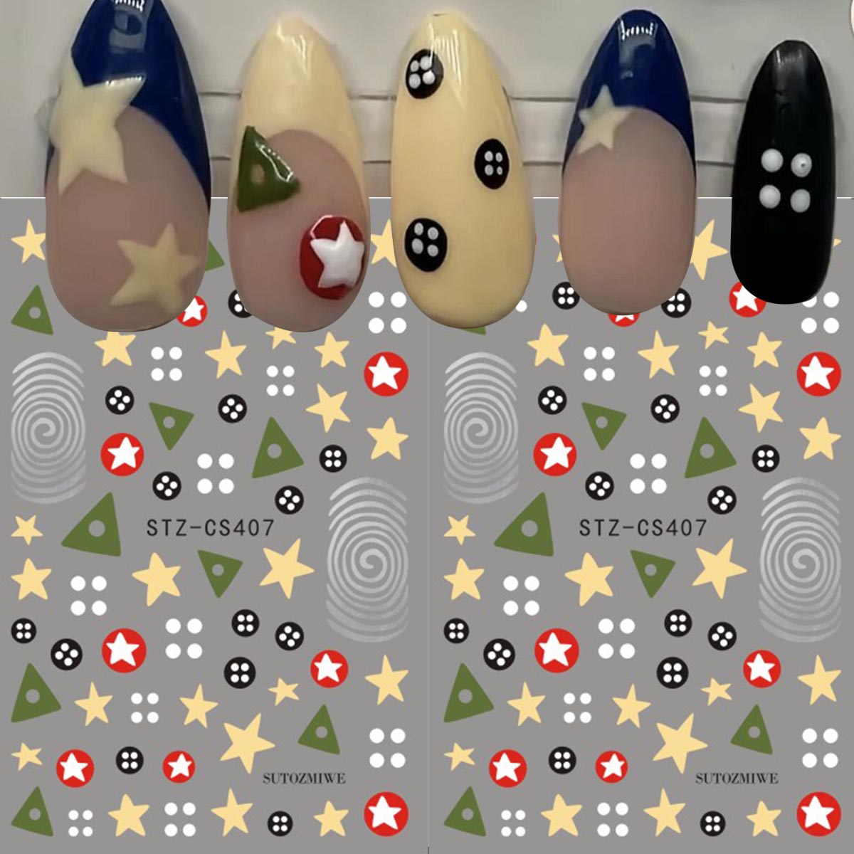 Core Slider - 2pcs Y2K Retro Coraline Nail Art