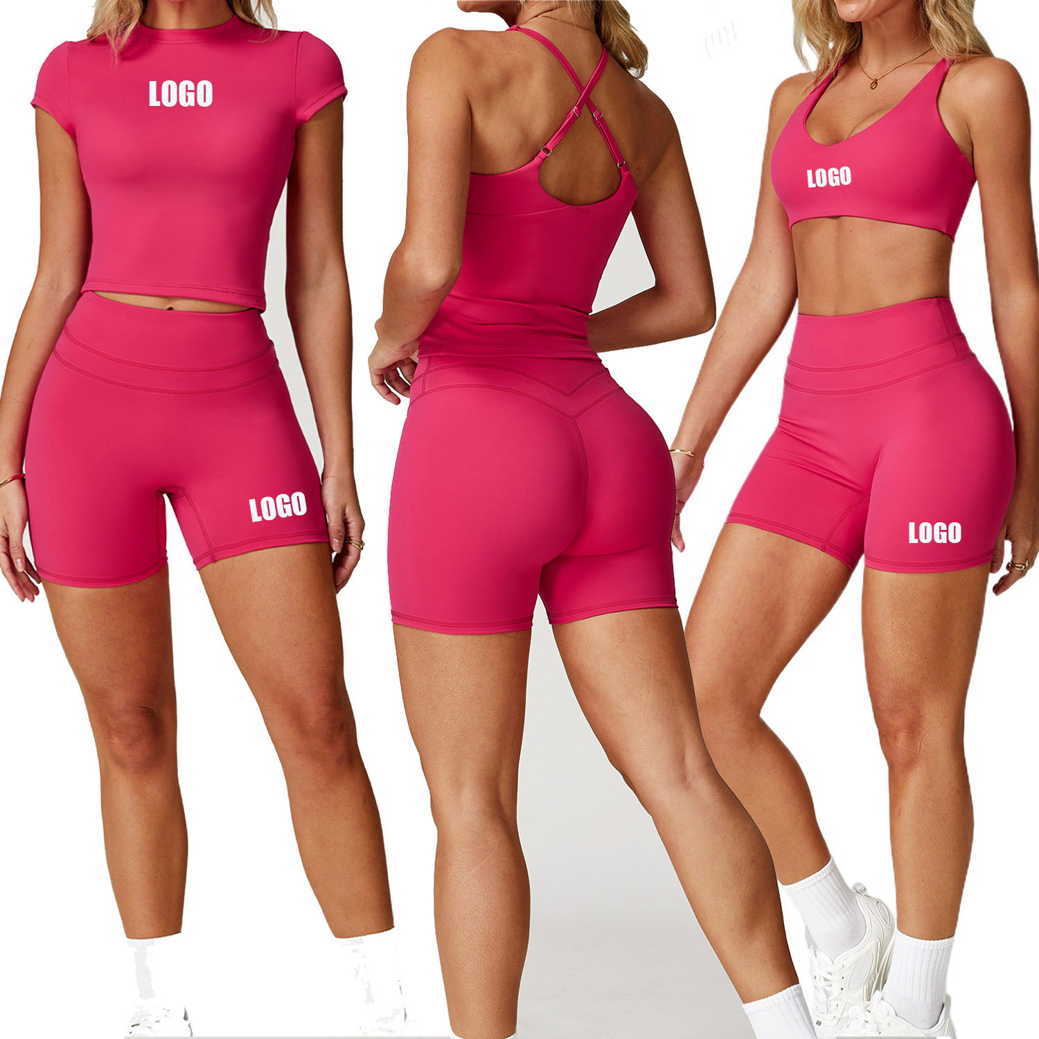 Yoga Và Fitness - Customized LOGO women's grinding tight back