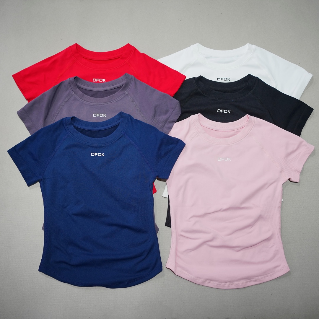 Yoga Daily Fitness - DFDK Women Elastic Slim Short Sleeve