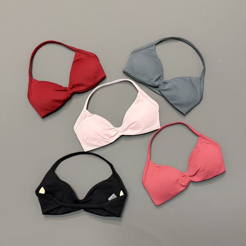 Yoga Fitness Matte - Women Halter Sports Bra V-Neck Padded