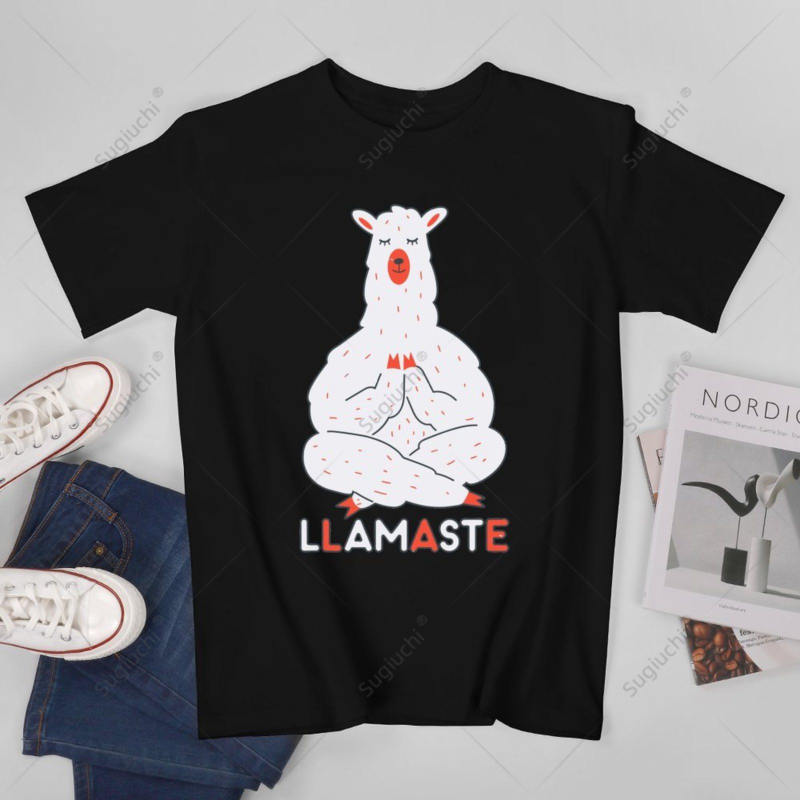 Yoga Fitness For Men - Unisex Men Llamaste Funny Zen Alpaca