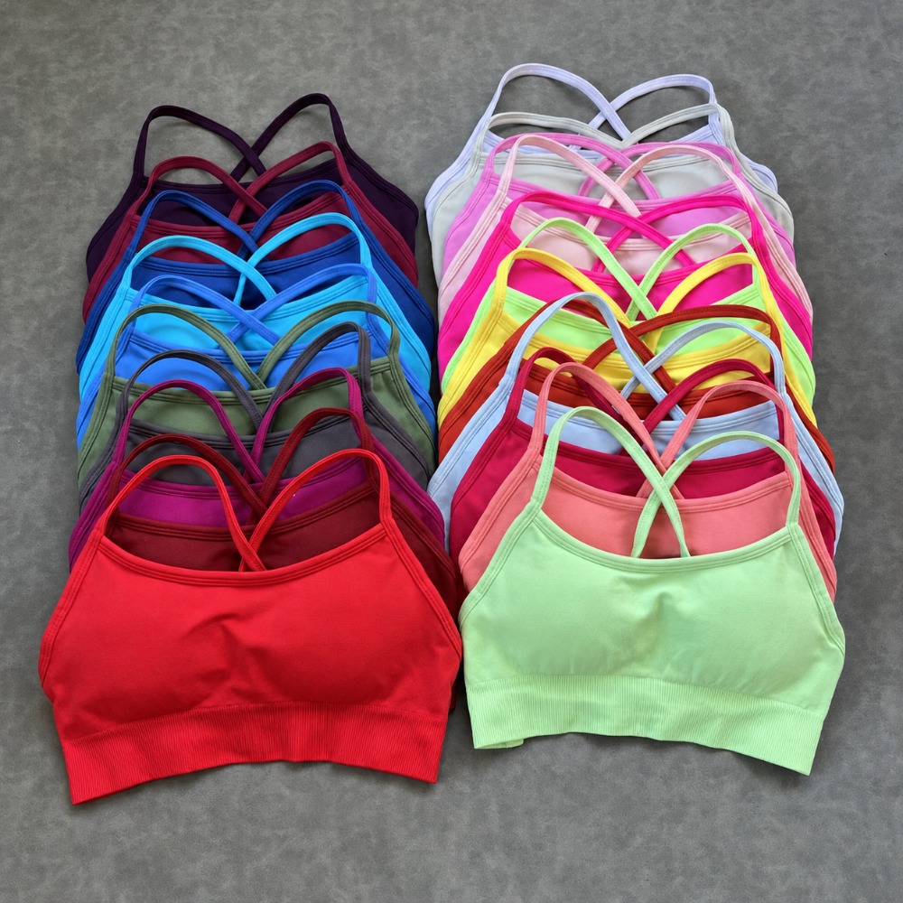 Yoga Fitness Matte - Padded Seamless Open Back Sports Bra