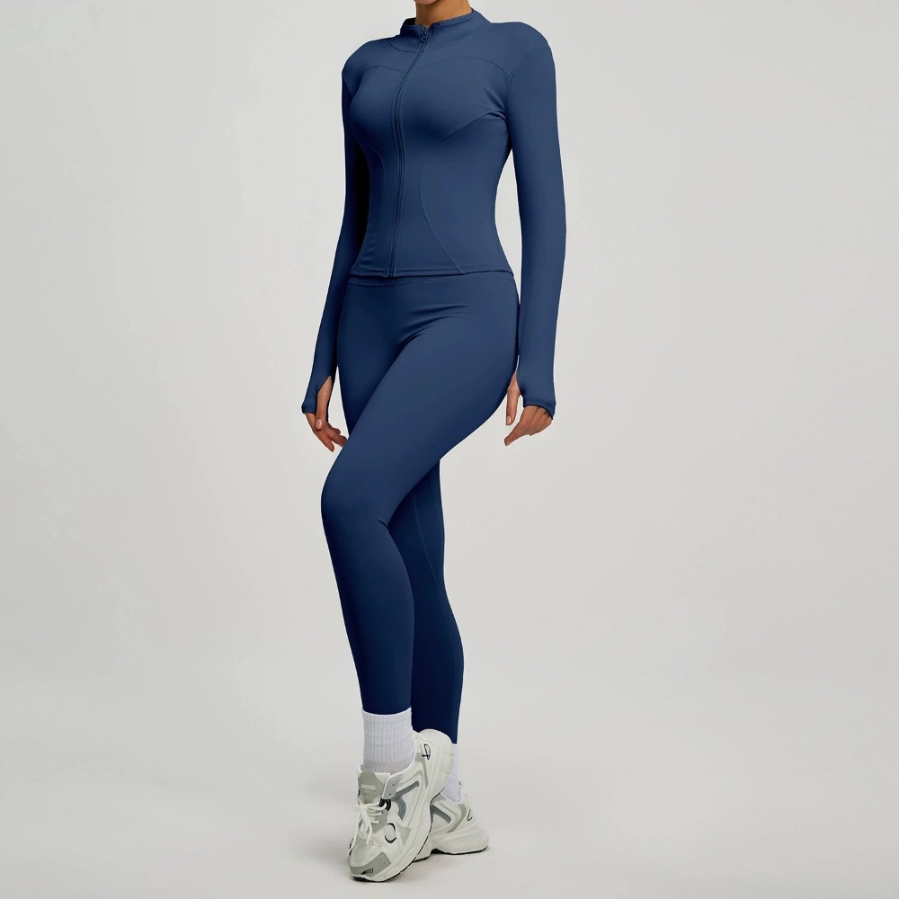 Yoga Và Fitness - 2PCS Jacket Yoga Sets Women Long