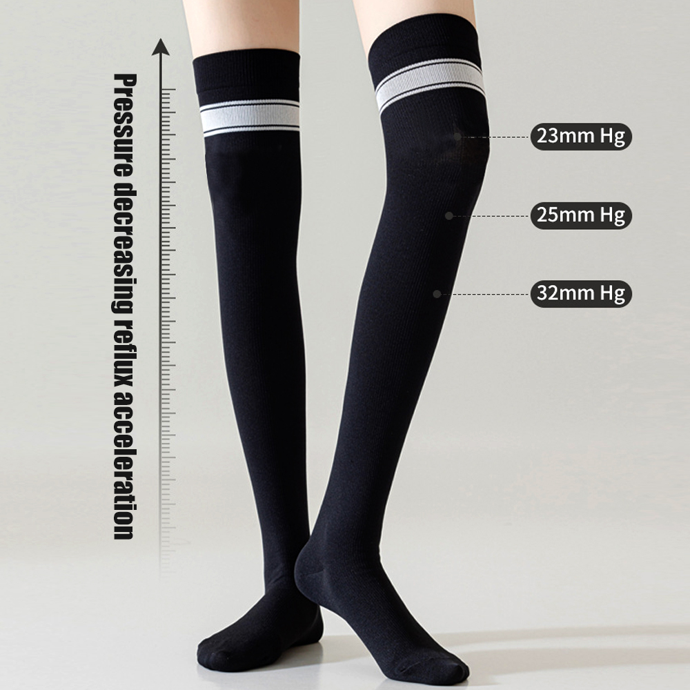1Pair High Thigh Socks Striped - Yoga Daily Fitness recension och pris
