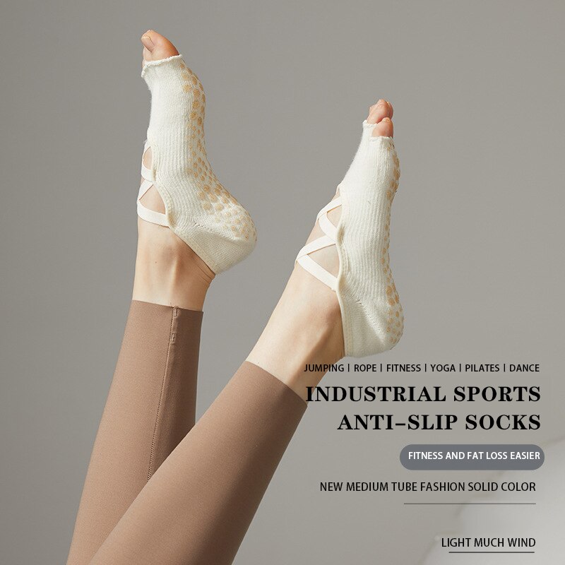 Ladies Yoga Socks Non Slip Gri - Yoga Fitness For Men recension och pris