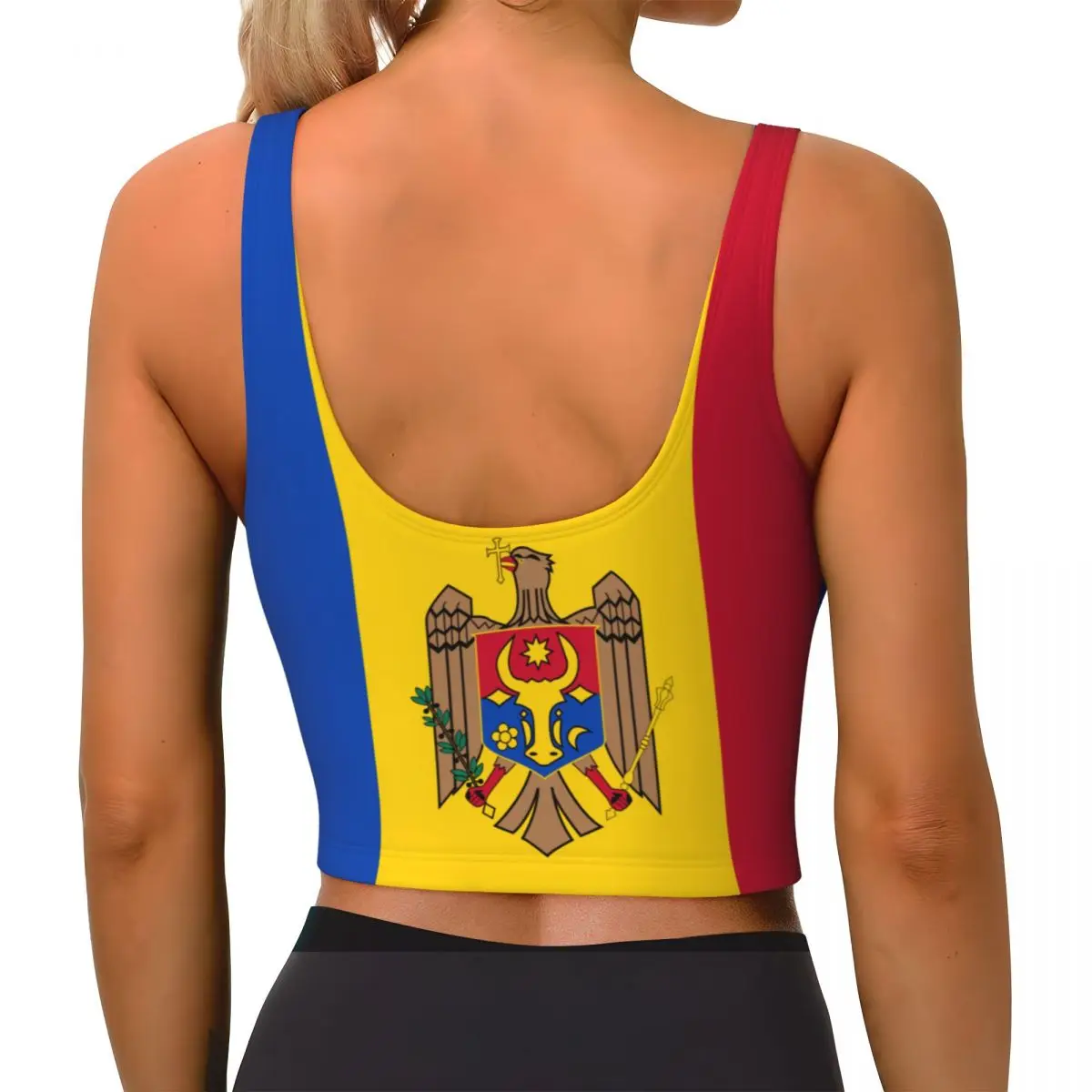 Moldova Flag Basic Tops Women  - Yoga Và Fitness recension och pris