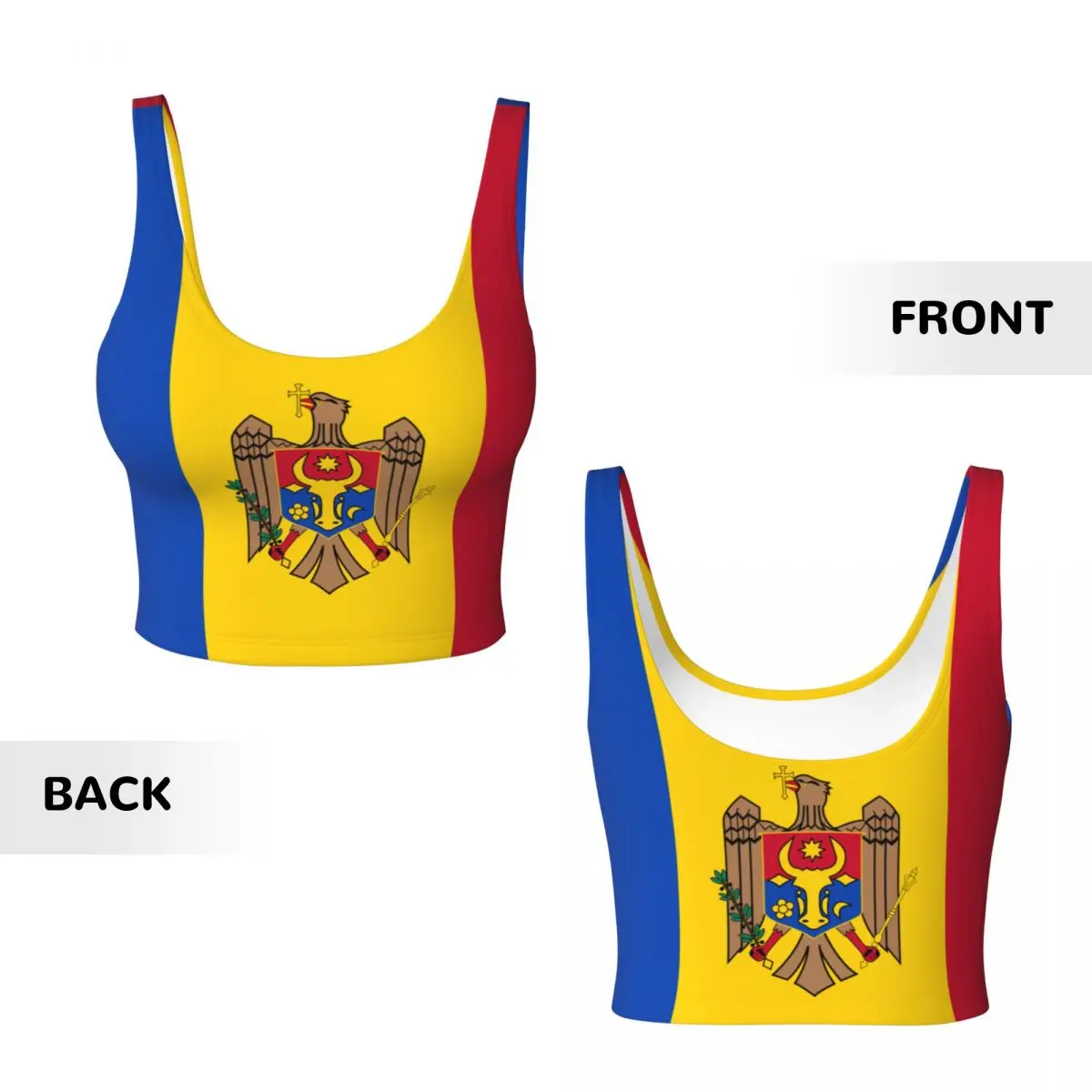 Moldova Flag Basic Tops Women  - Yoga Và Fitness recension och pris