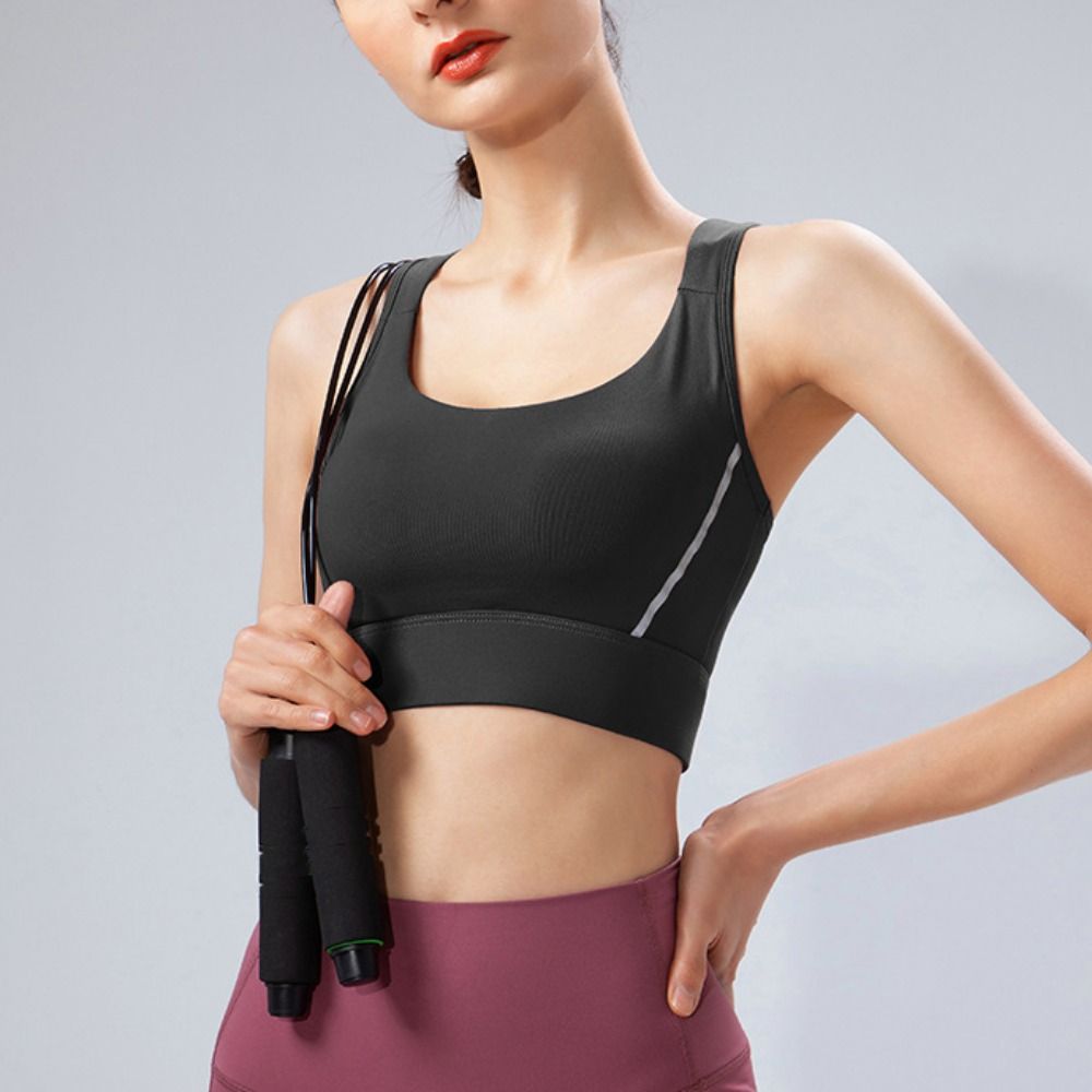 Solid Color I-shaped Sports Br - Fitness Yoga Youth recension och pris