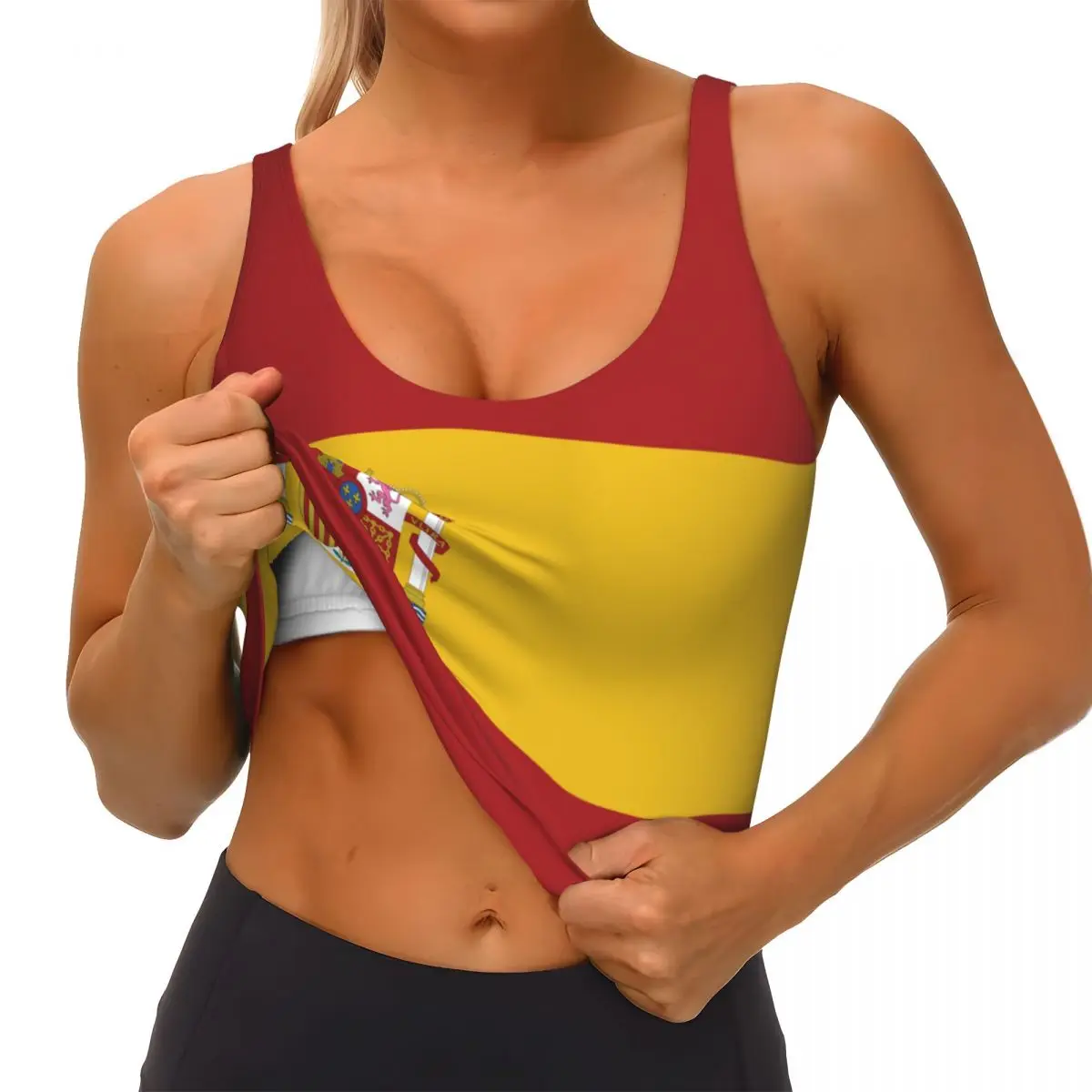 Spain Flag Basic Tops Women Sa - Yoga Và Fitness recension och pris