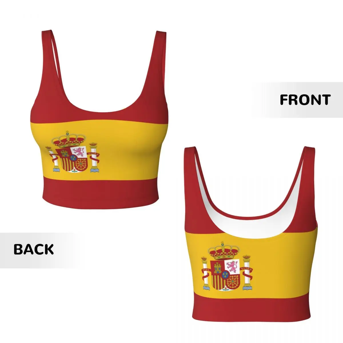 Spain Flag Basic Tops Women Sa - Yoga Và Fitness recension och pris